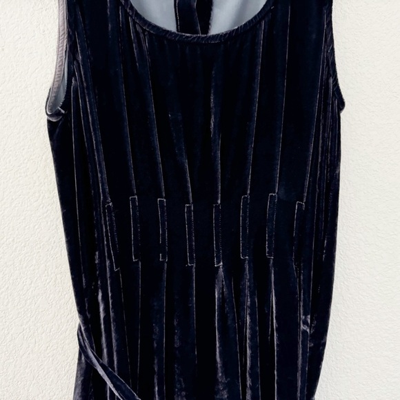 Vintage Velvet Silk Maxi Dress Sleeveless Empire Whimsigoth Y2K Dark Purple S - Picture 7 of 12